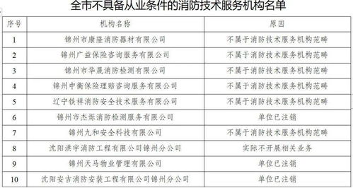 关于全市不具备从业条件的消防技术服务机构的公示